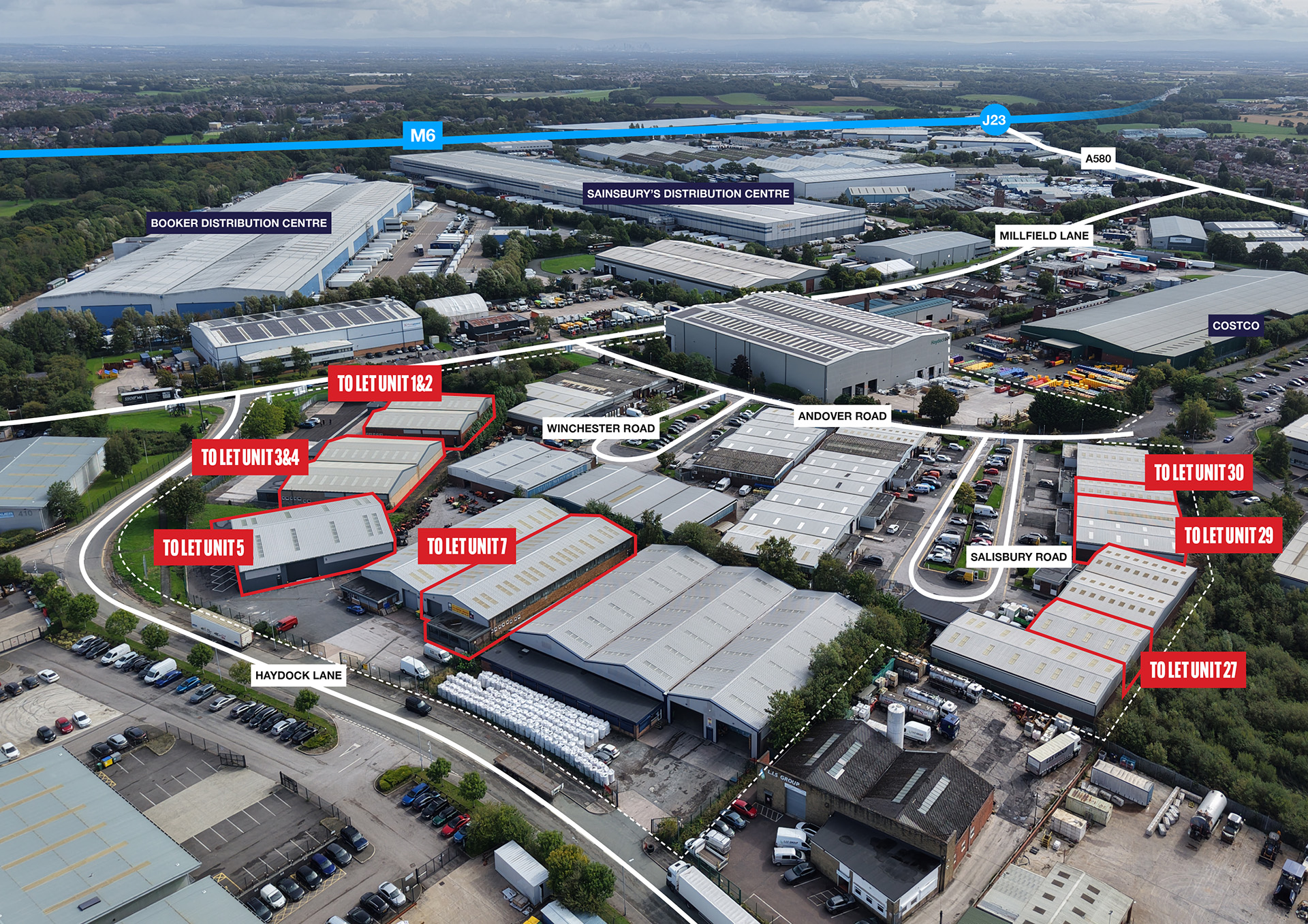 Haydock Industrial Estate, Haydock aerial view
